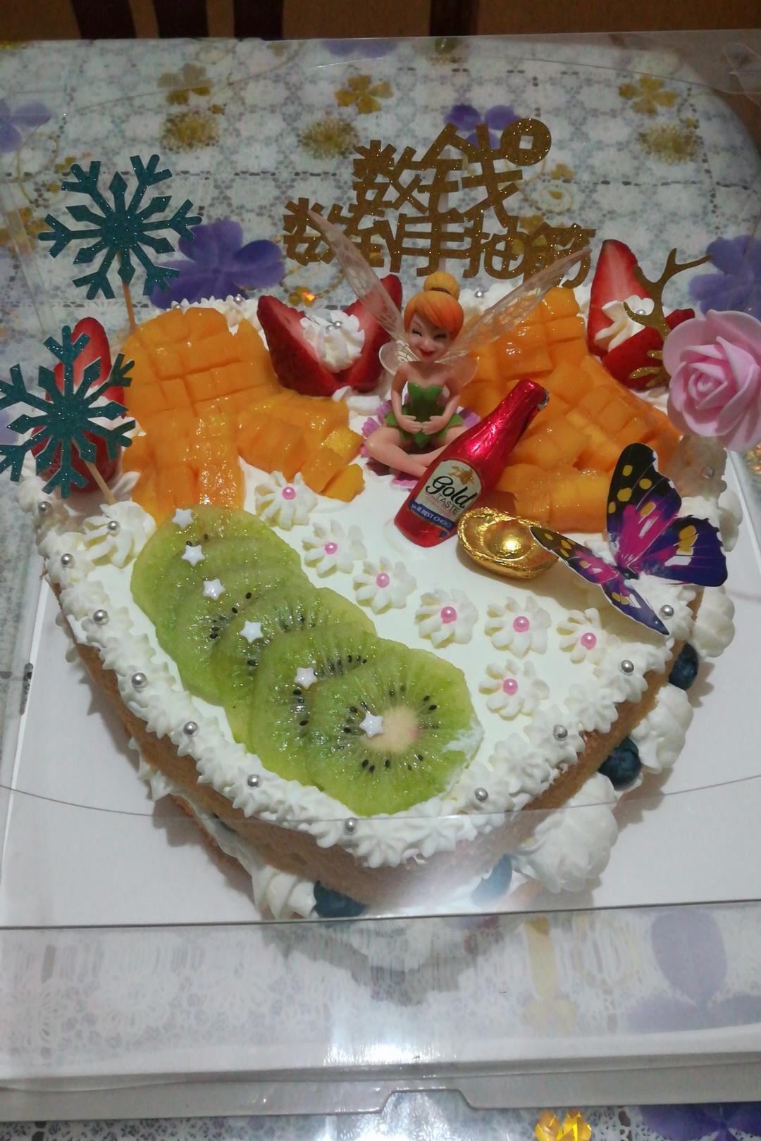 【零失败】不会裱花没关系的水果裸蛋糕 芒果裸蛋糕 完美戚风胚