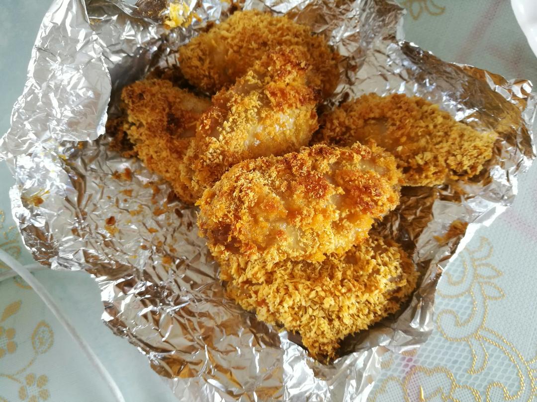 瑞妈小厨房做的烤鸡翅(面包糠版)