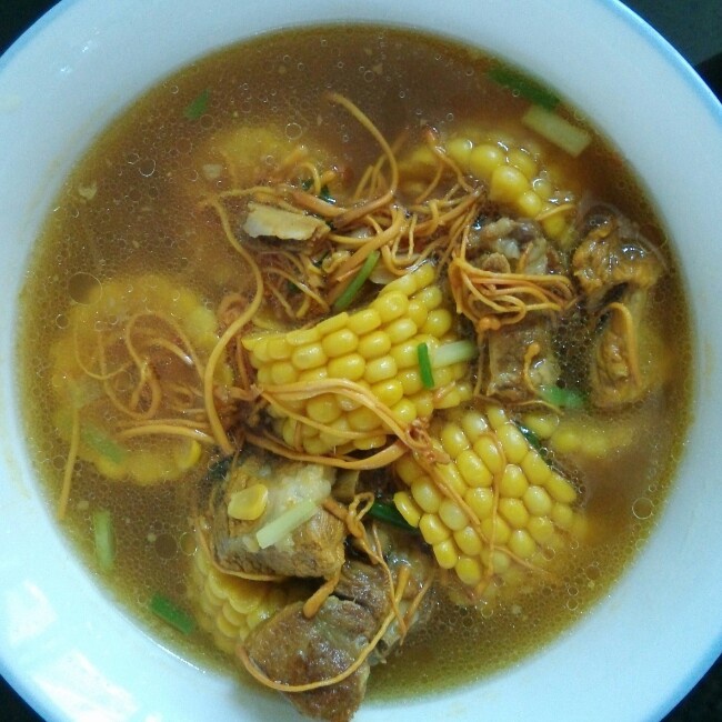 虫草花玉米排骨汤