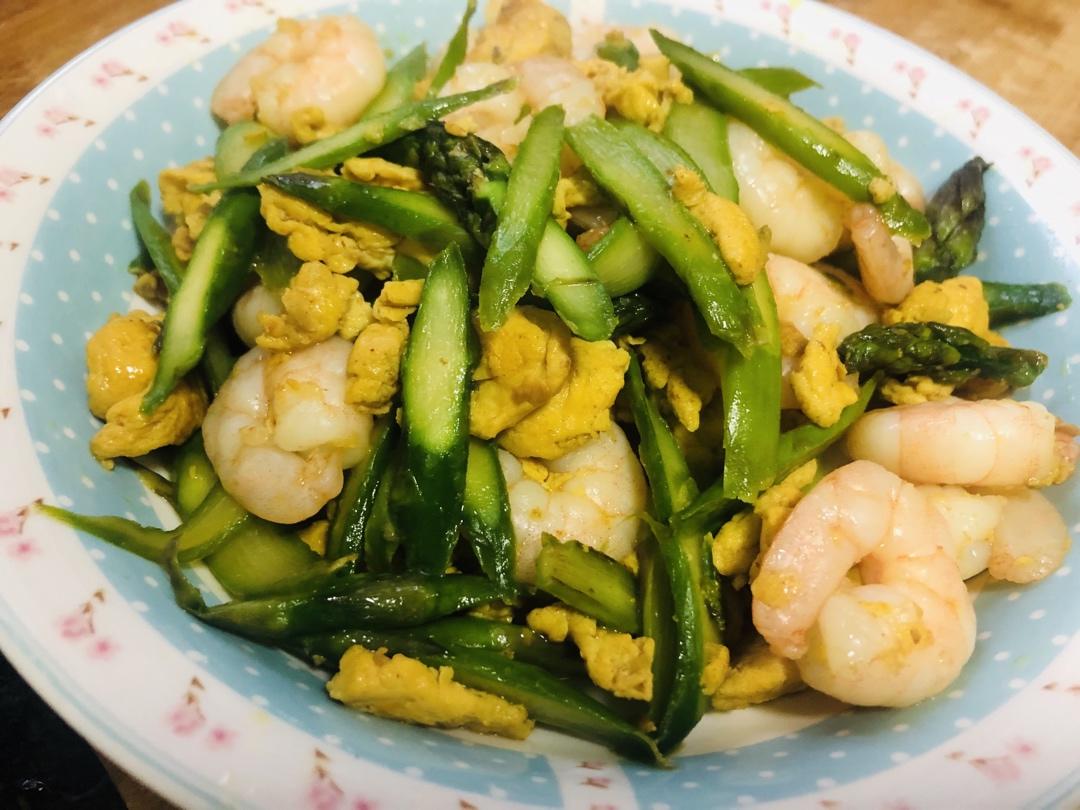 清炒芦笋虾仁