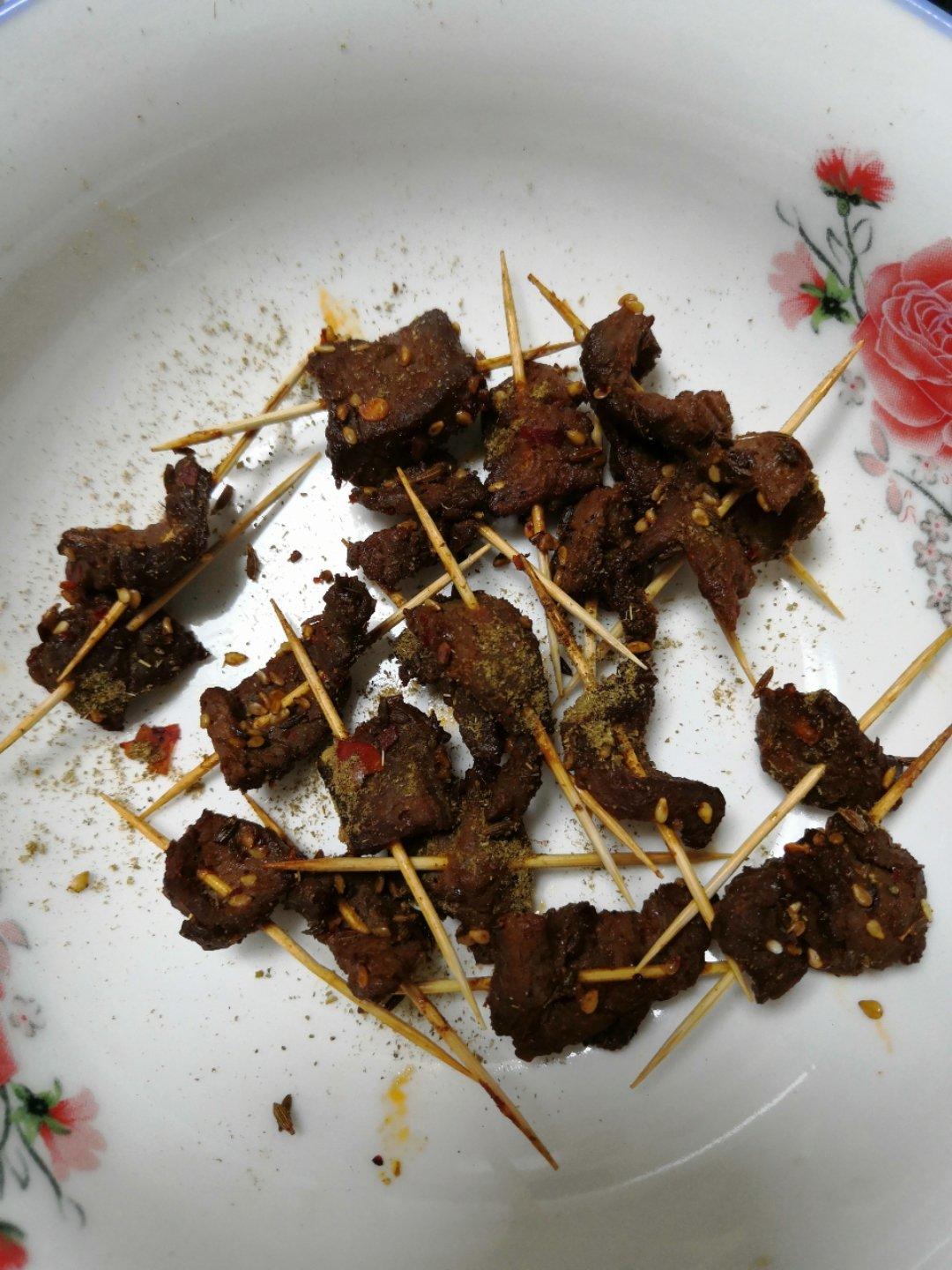 小白的孜然牙签牛肉    （烤箱版）