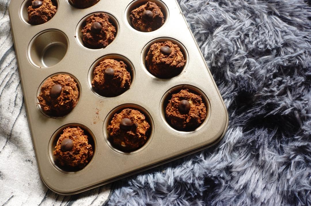 无糖海盐香蕉夹心花生酱燕麦快手马芬【健康主食】