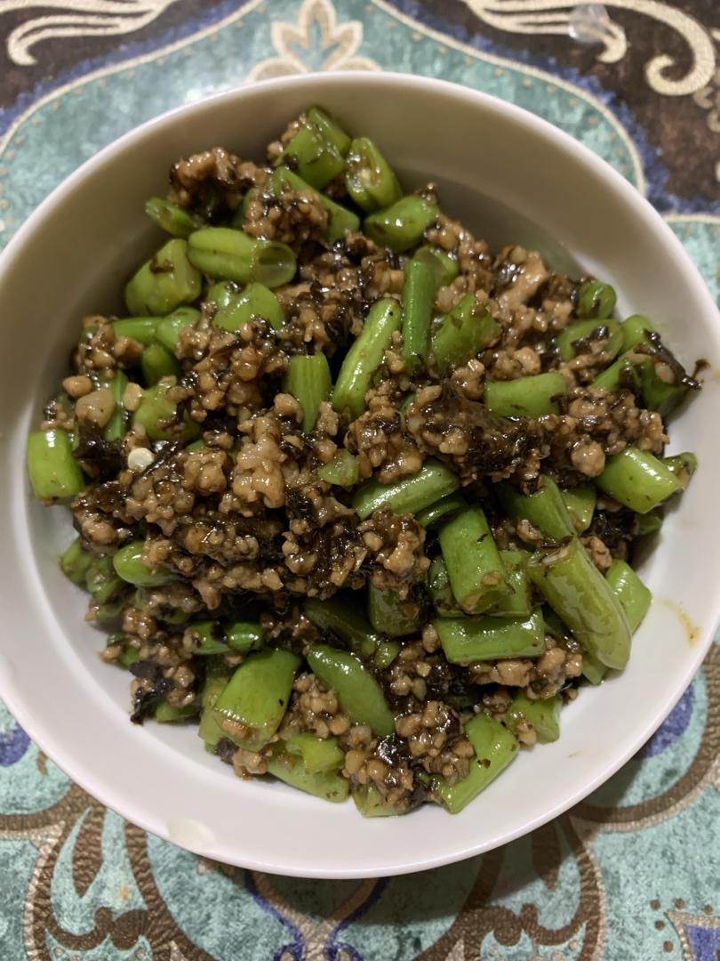 榄菜肉末四季豆