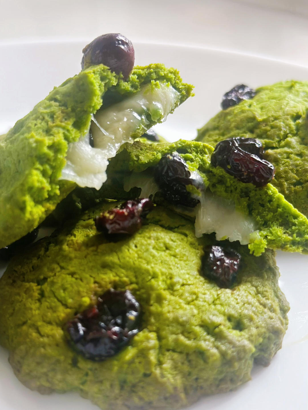 会拉丝好吃到停不下来的蔓越莓抹茶麻薯曲奇