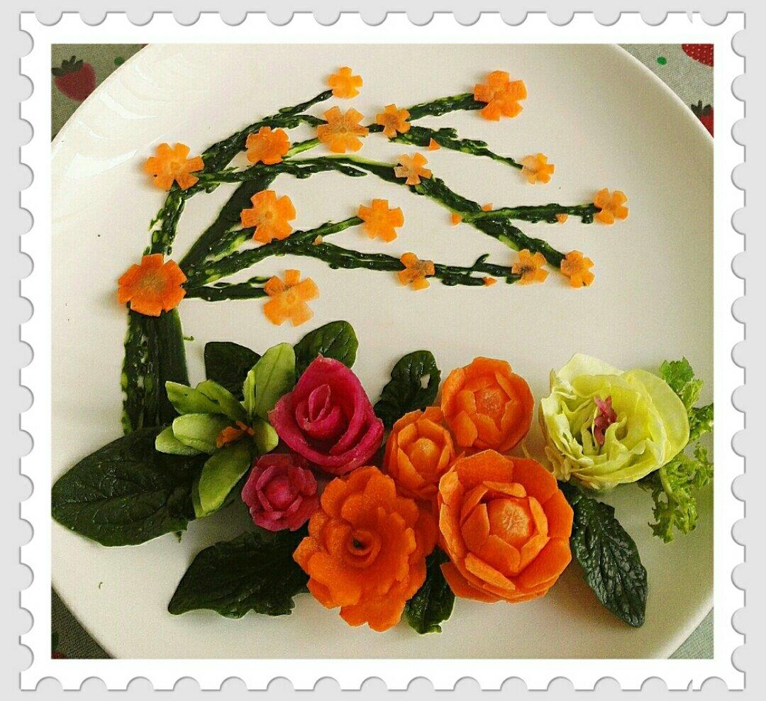 味有天天有味做的简单美丽的盘饰2萝卜雕刻花