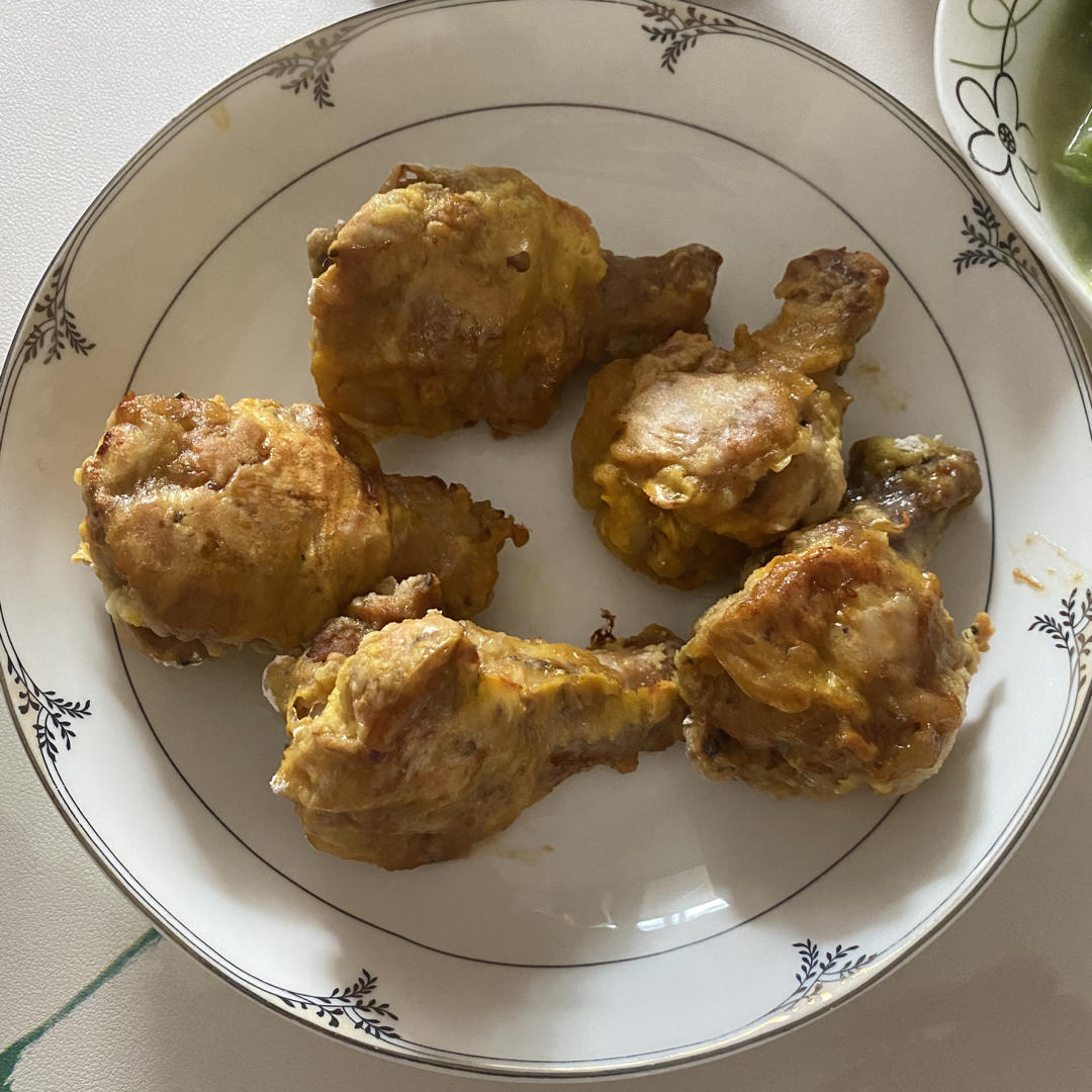 烤箱版炸鸡腿🍗健康低油～