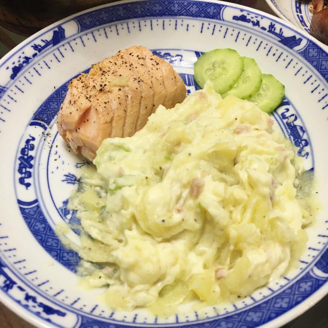 和风早餐——盐煎三文鱼