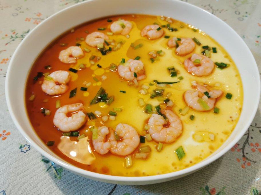 超级嫩滑的虾仁炖蛋