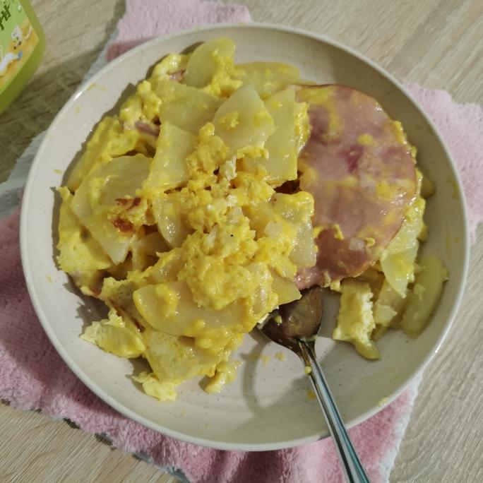 土豆鸡蛋芝士火腿煎饼