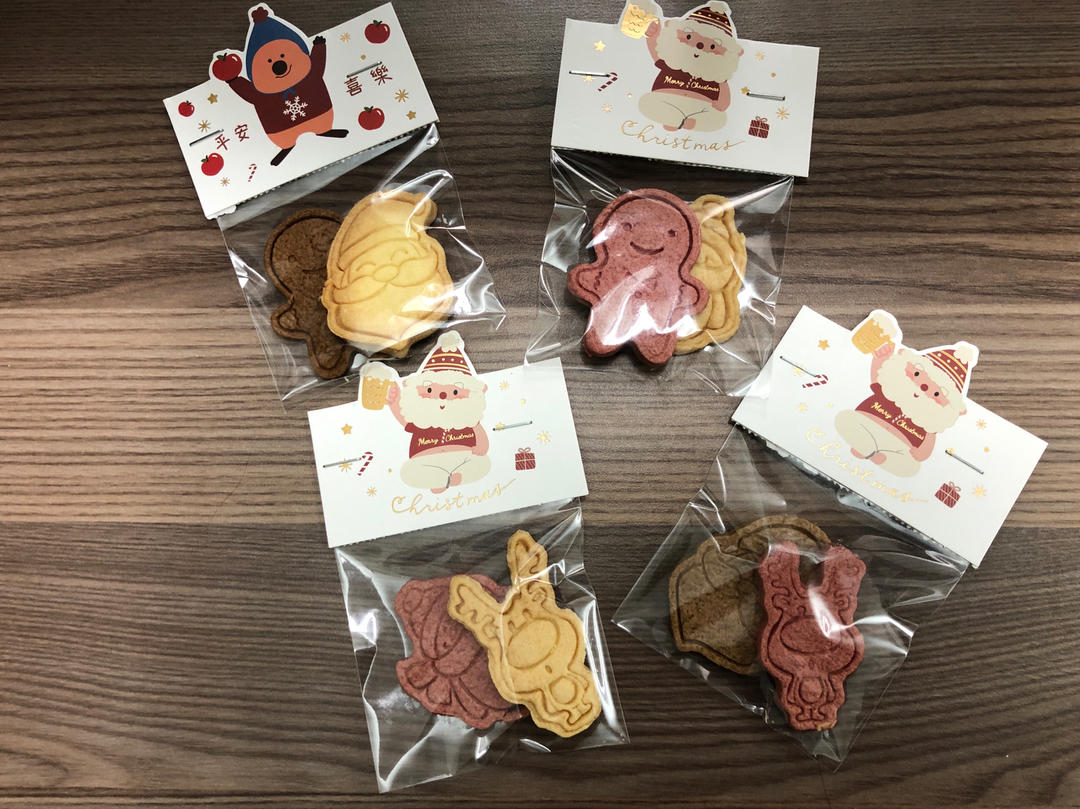 超简单🔥圣诞压纹曲奇饼干🎄原味巧克力抹茶三种口味