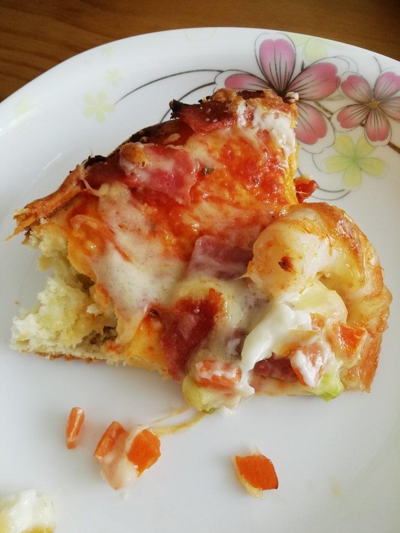 鲜虾🍤培根披萨🍕“内附敲好吃的饼皮做法”