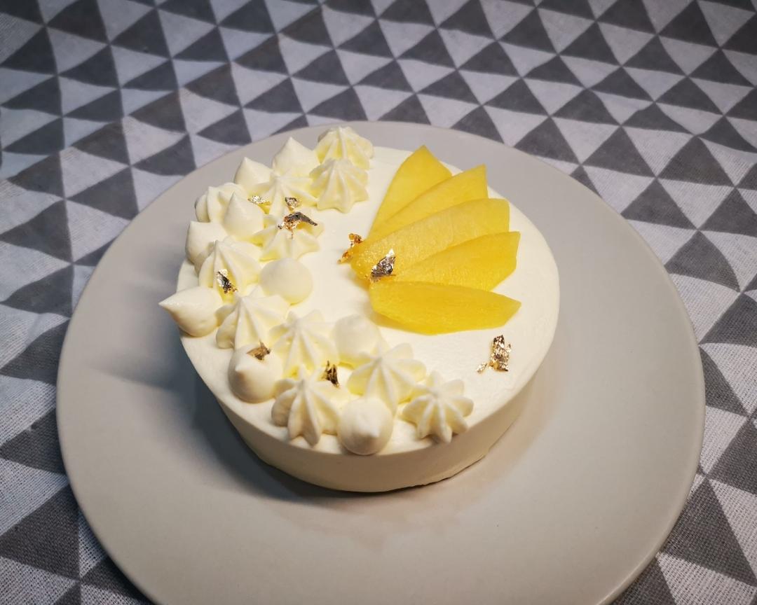 4寸抹茶戚风黄桃蛋糕的做法