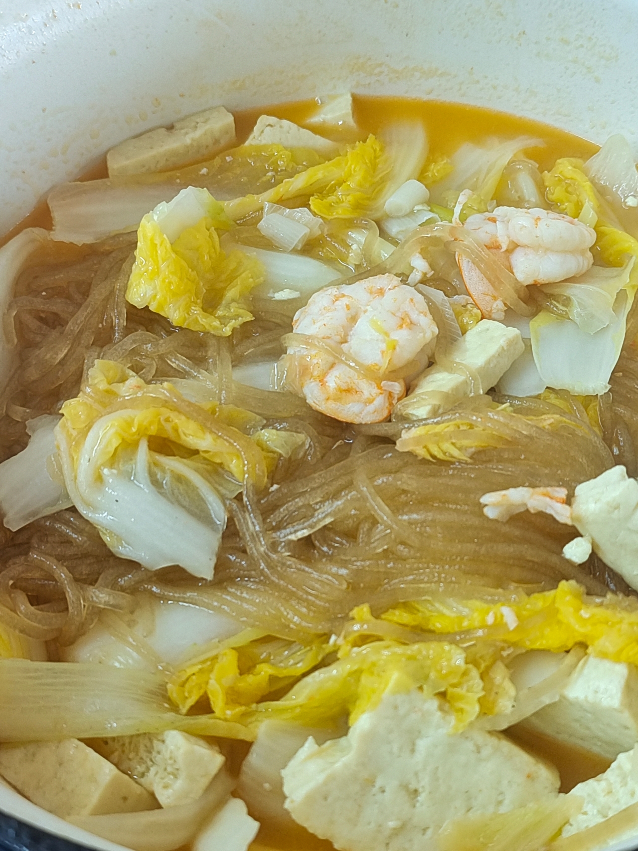 20分钟快手菜减脂餐珐琅锅大虾豆腐汤的做法
