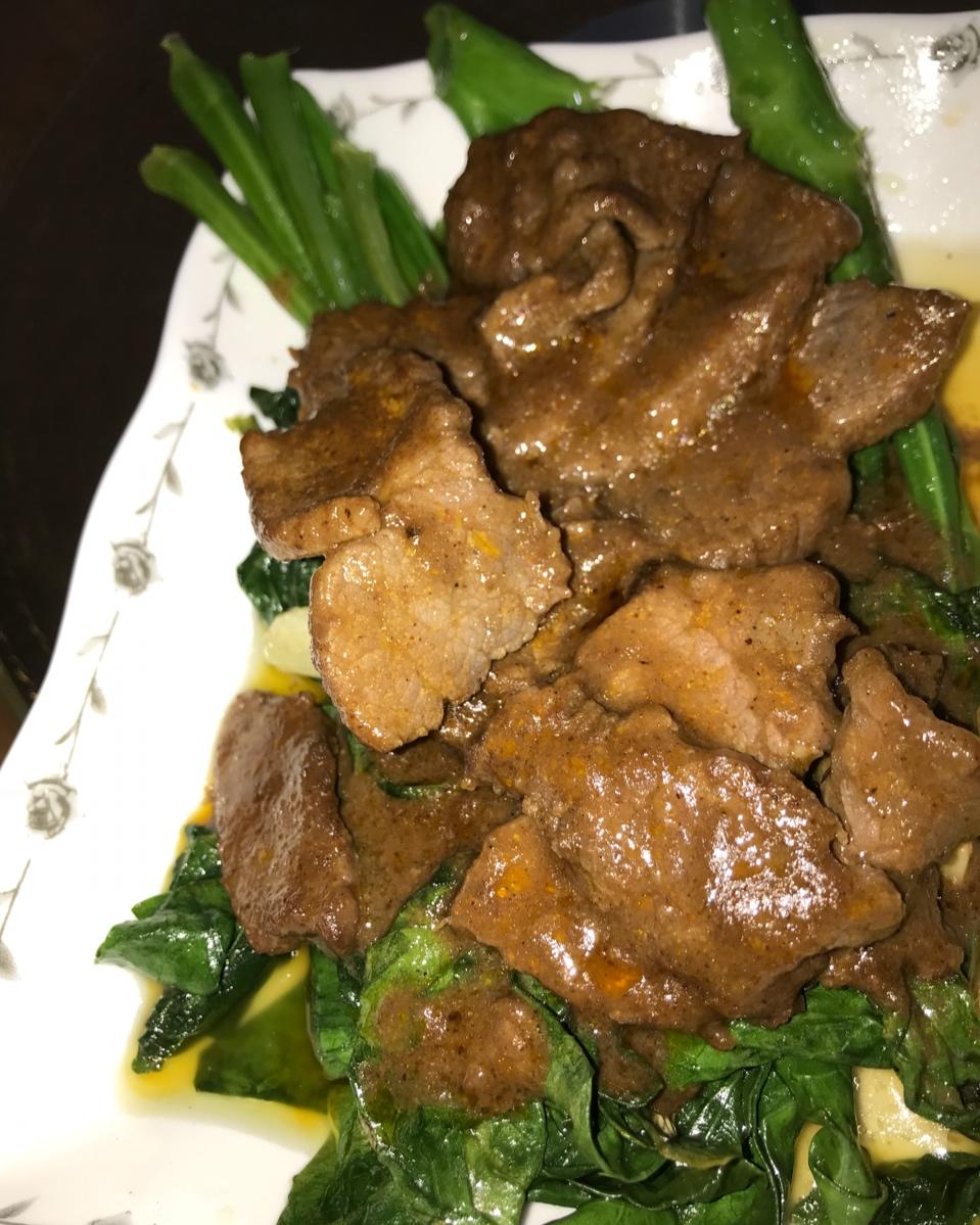 沙茶牛肉炒芥兰