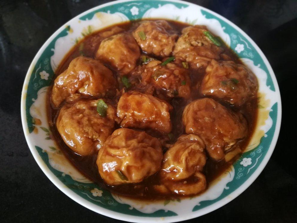 红烧油面筋塞肉