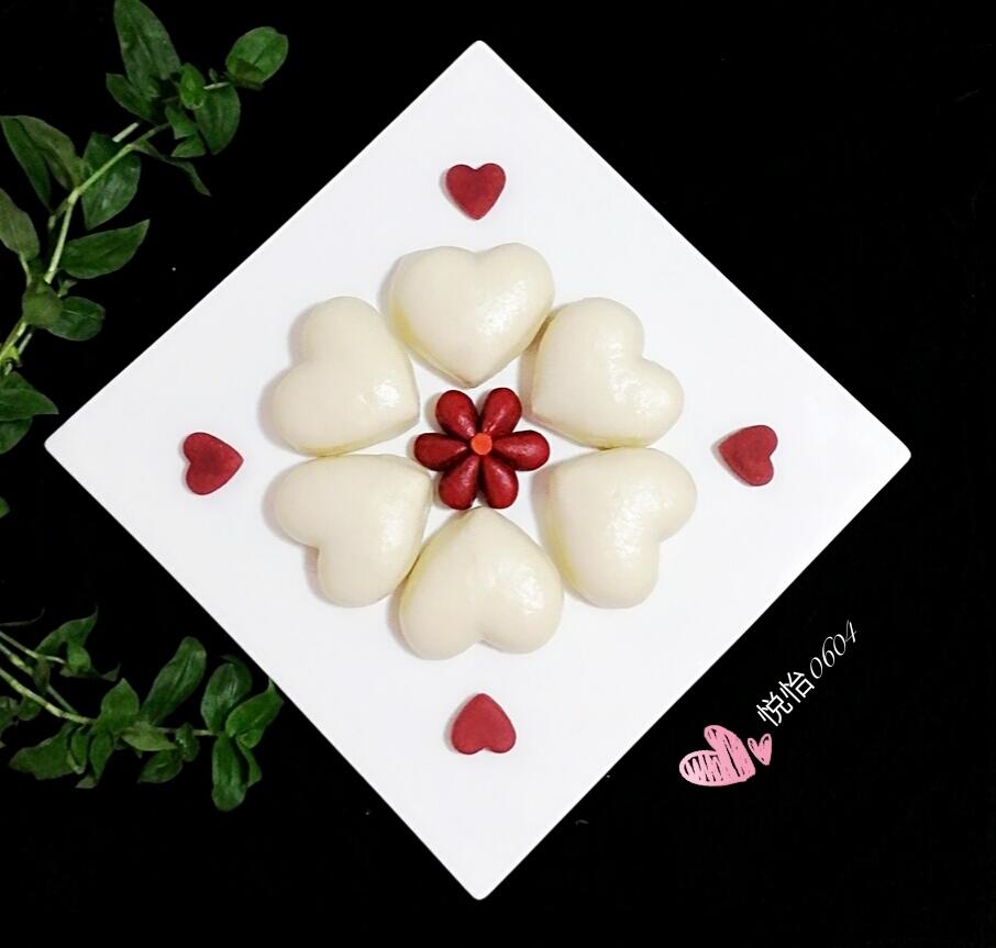 无糖心形馒头的做法