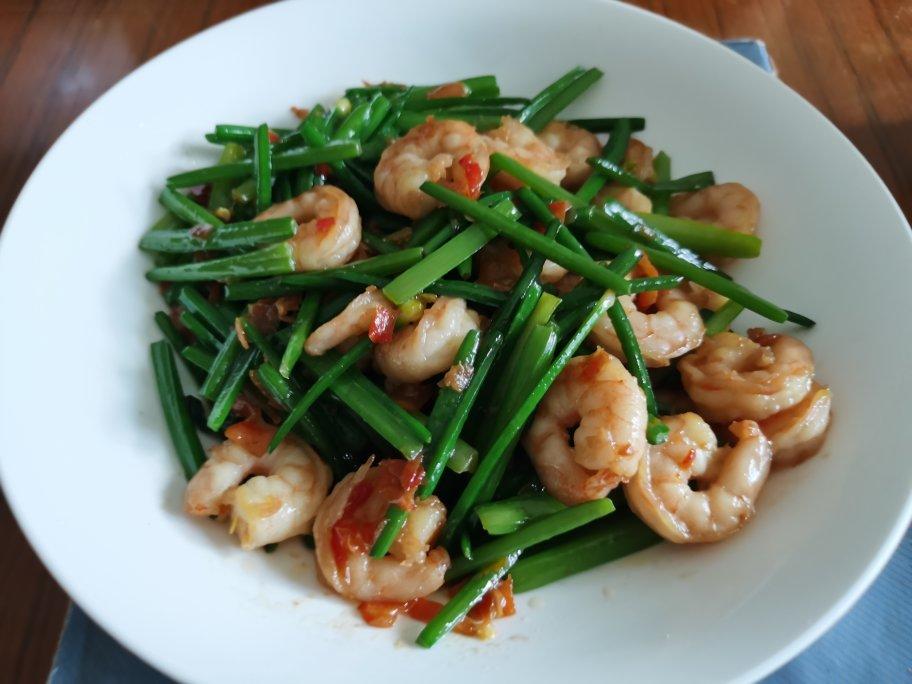 虾仁炒韭菜花