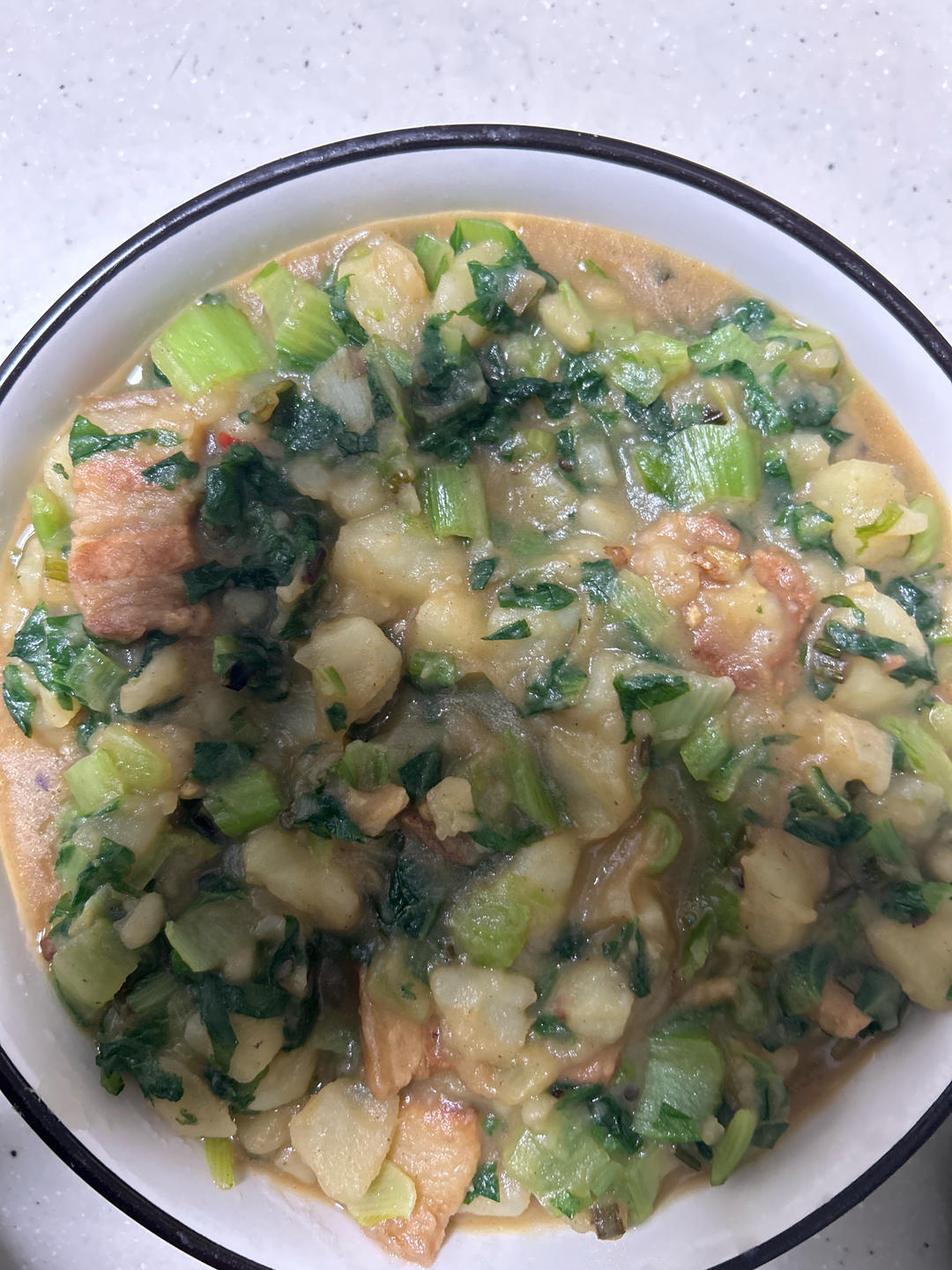 家常土豆泥小白菜