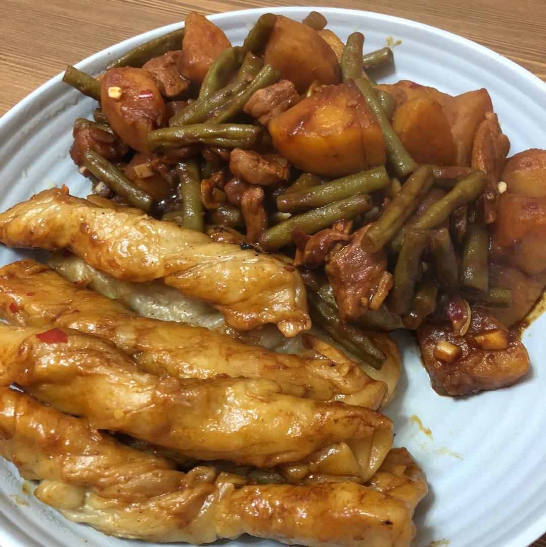 懒人饭豆角粘卷子一锅出