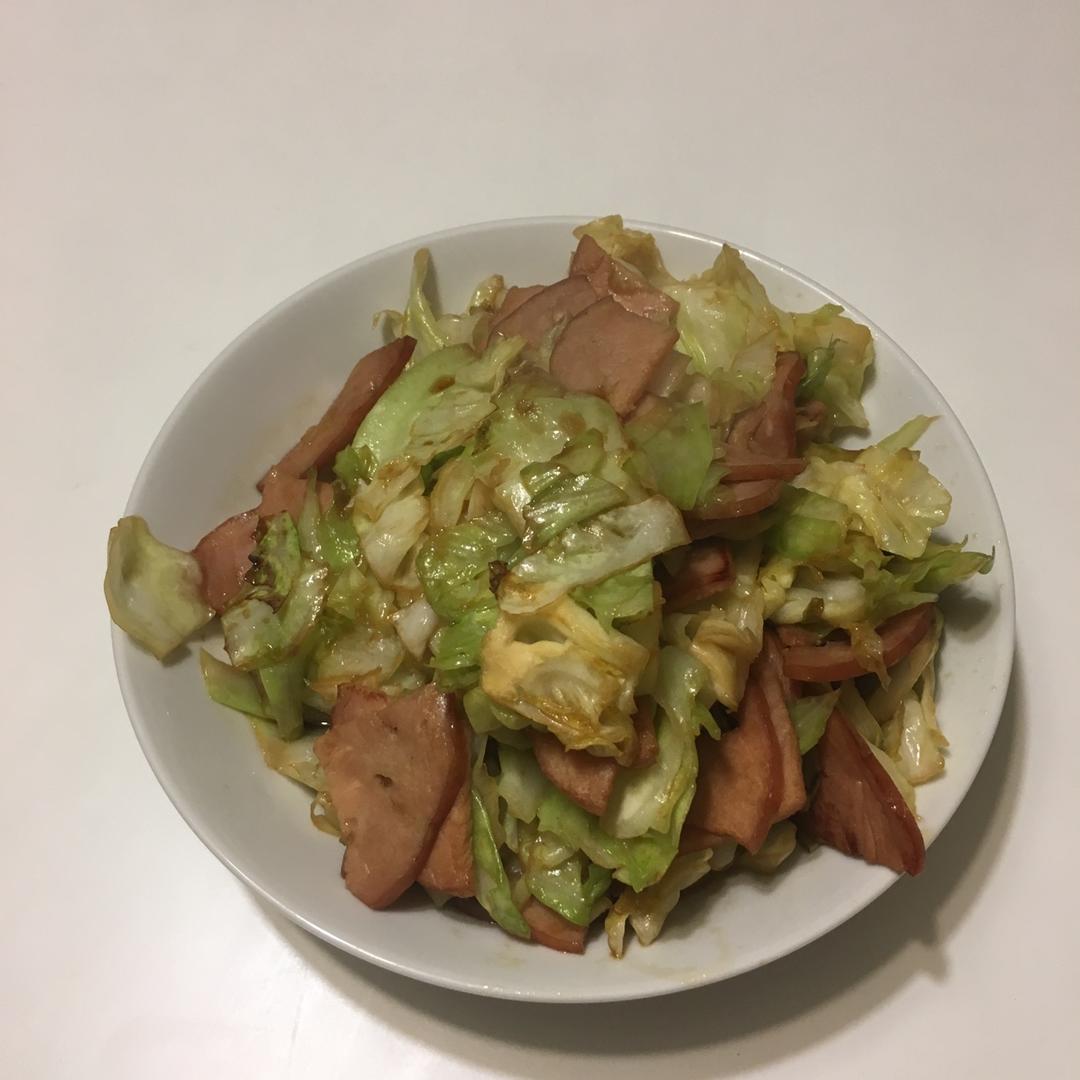 白菜 圆白菜 炒火腿