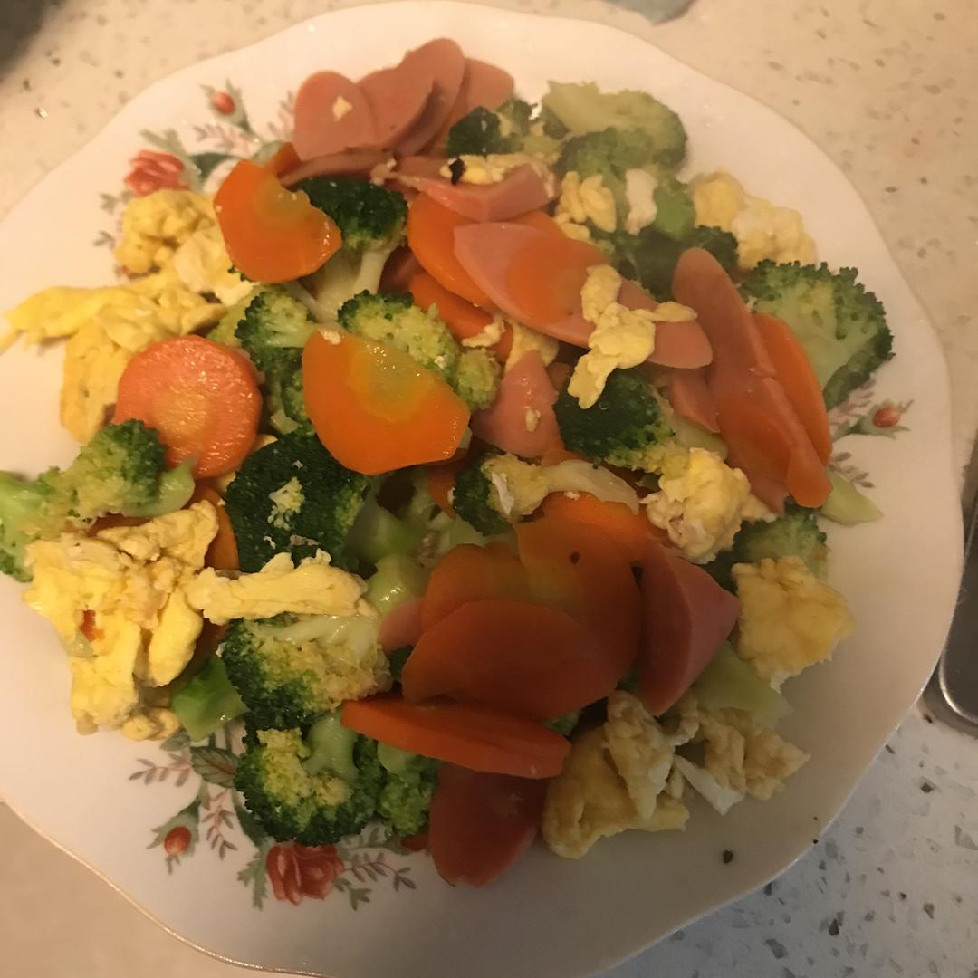 清炒西兰花火腿