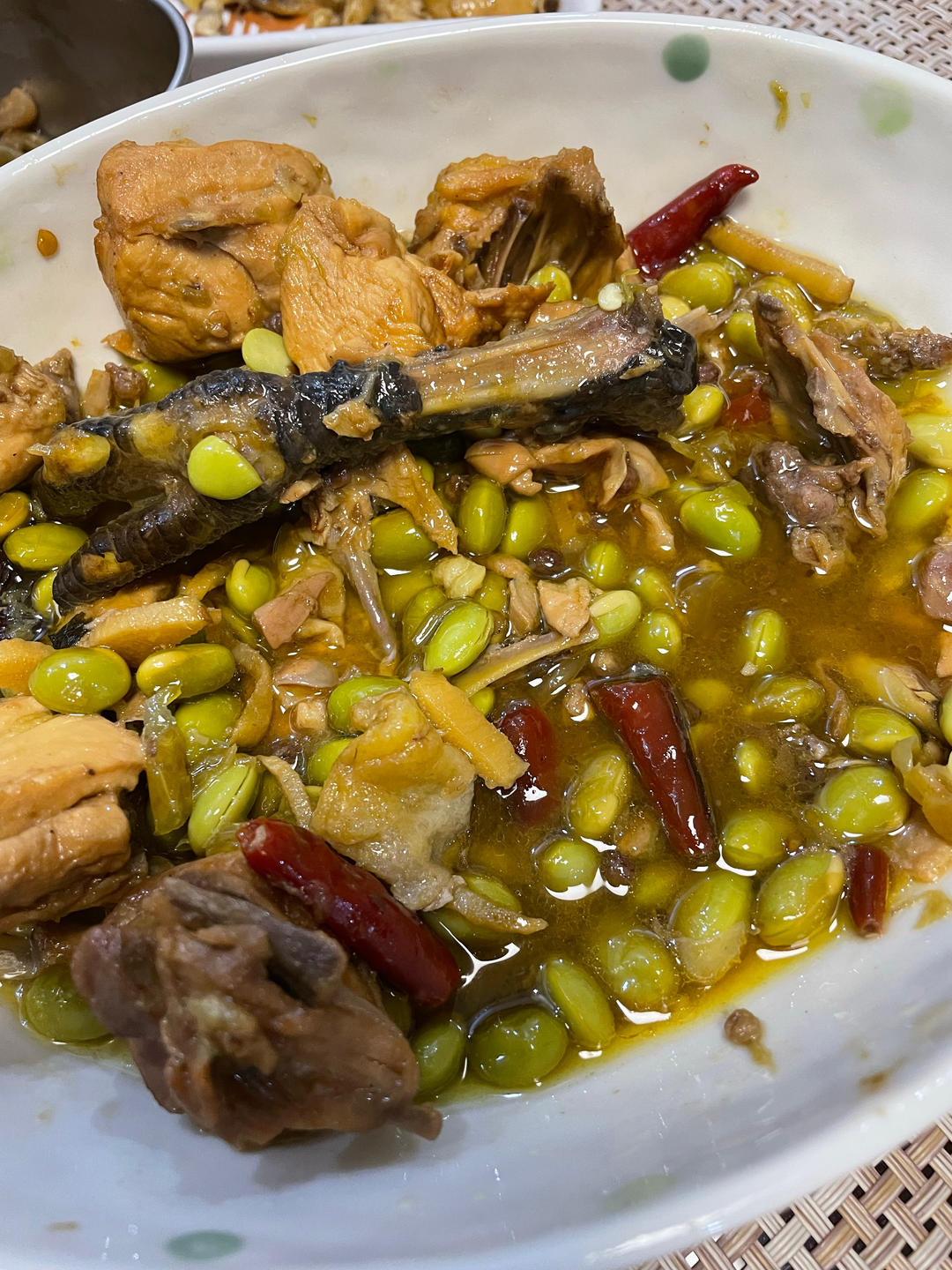 毛豆烧鸡