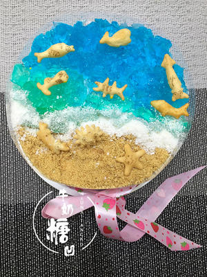 沁蓝海洋，小鱼开趴——海洋蛋糕的做法 步骤17