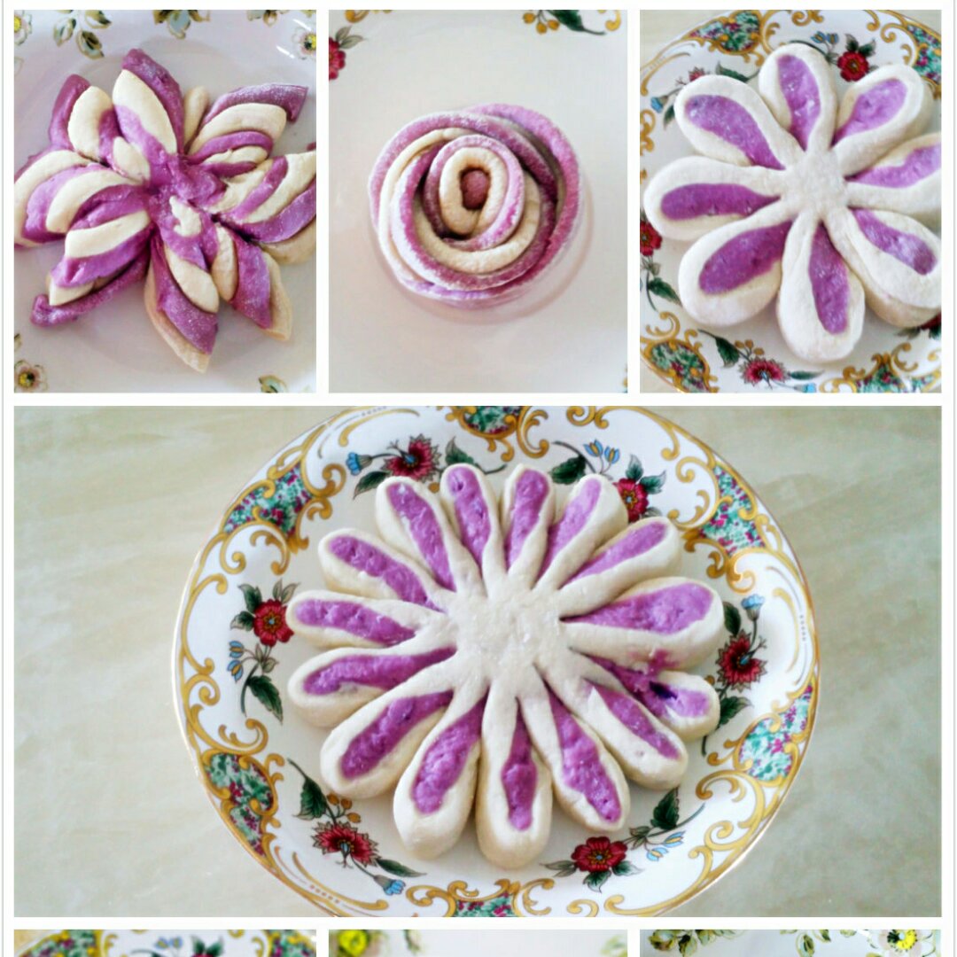 南瓜紫薯花样馒头