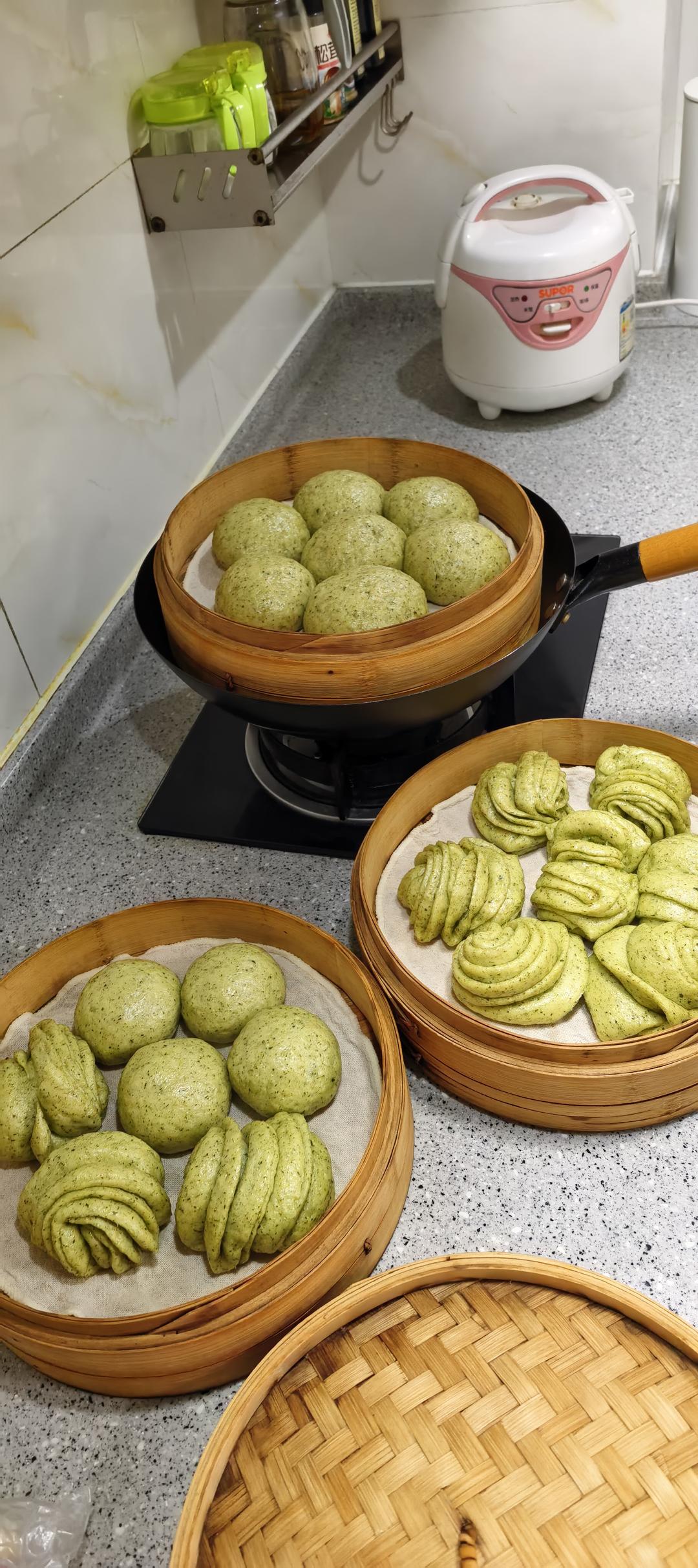 菠菜汁加了它 馒头颜色翠绿不变色 附细节视频详解