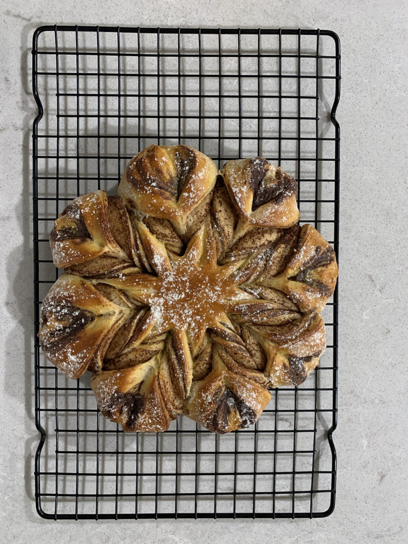 ins网红圣诞红糖肉桂雪花全麦面包（一次发酵）B83