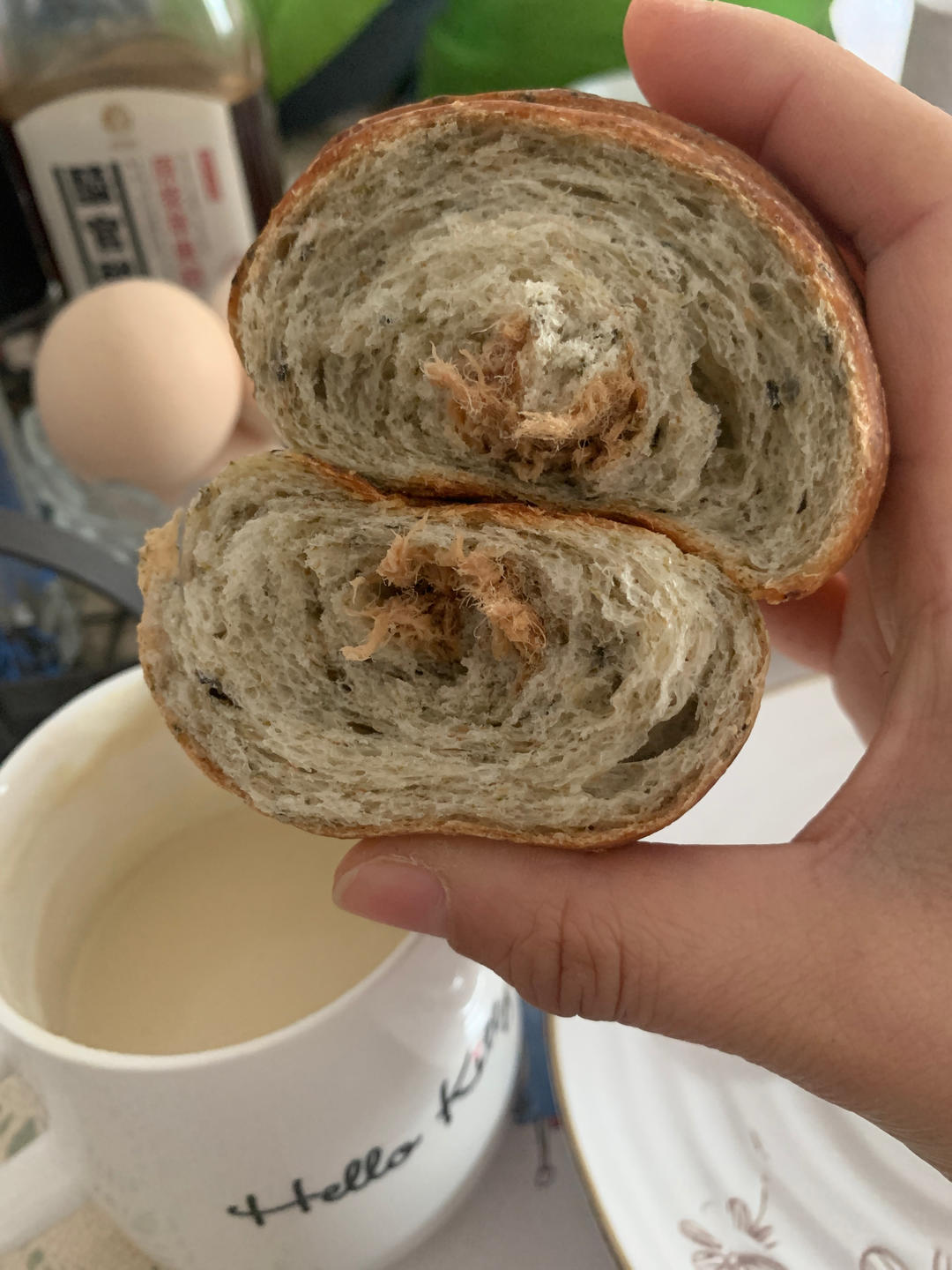 免手套膜❗️海苔肉松盐面包｜海盐卷｜盐可颂