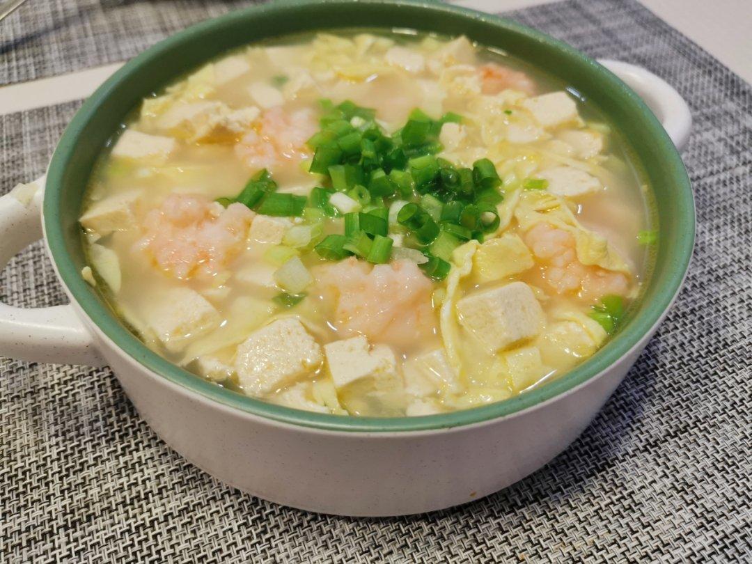 虾滑豆腐汤。