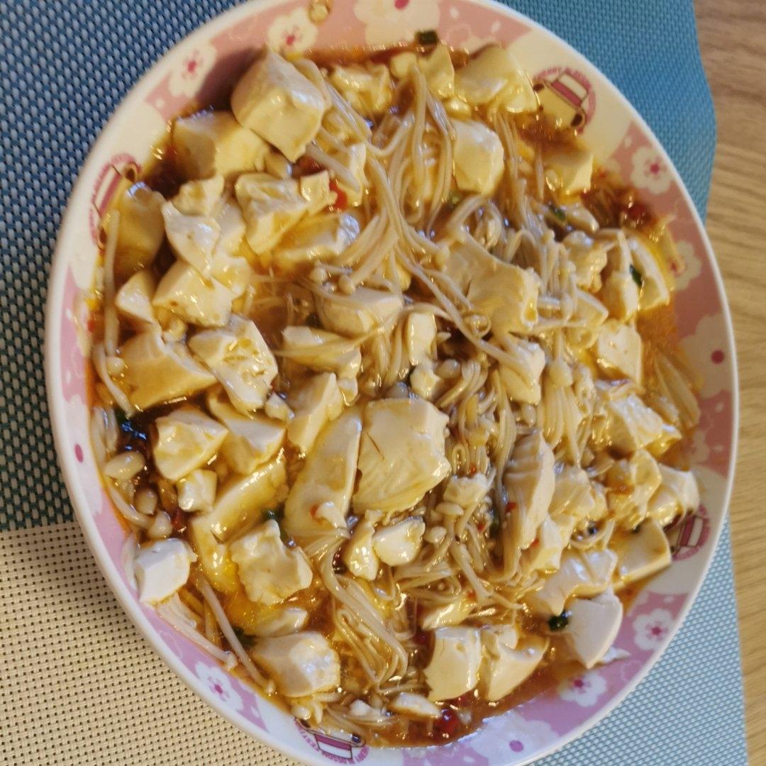 低卡蒜蓉金针菇蒸豆腐❗️嫩滑鲜美❗️好吃不胖