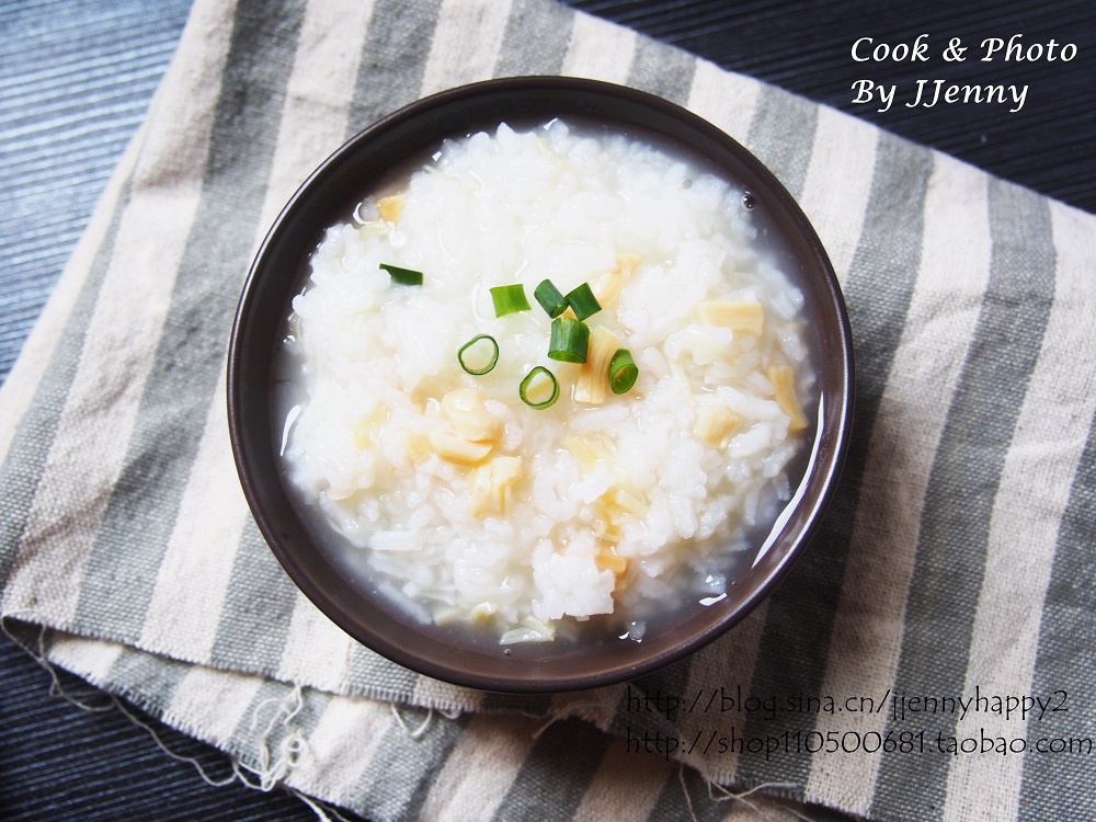 瘦肉青菜瑶柱粥