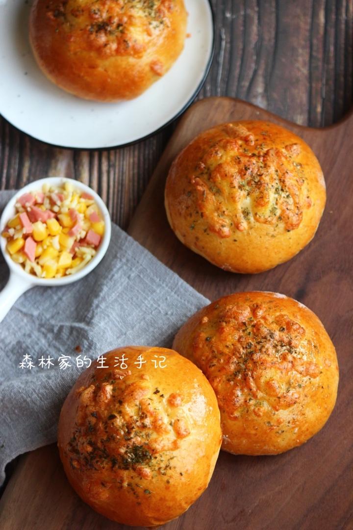 自制能拉丝的玉米火腿芝士包🥐简单易学的美味早餐
