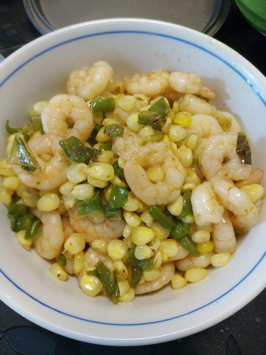 青豆玉米炒虾仁