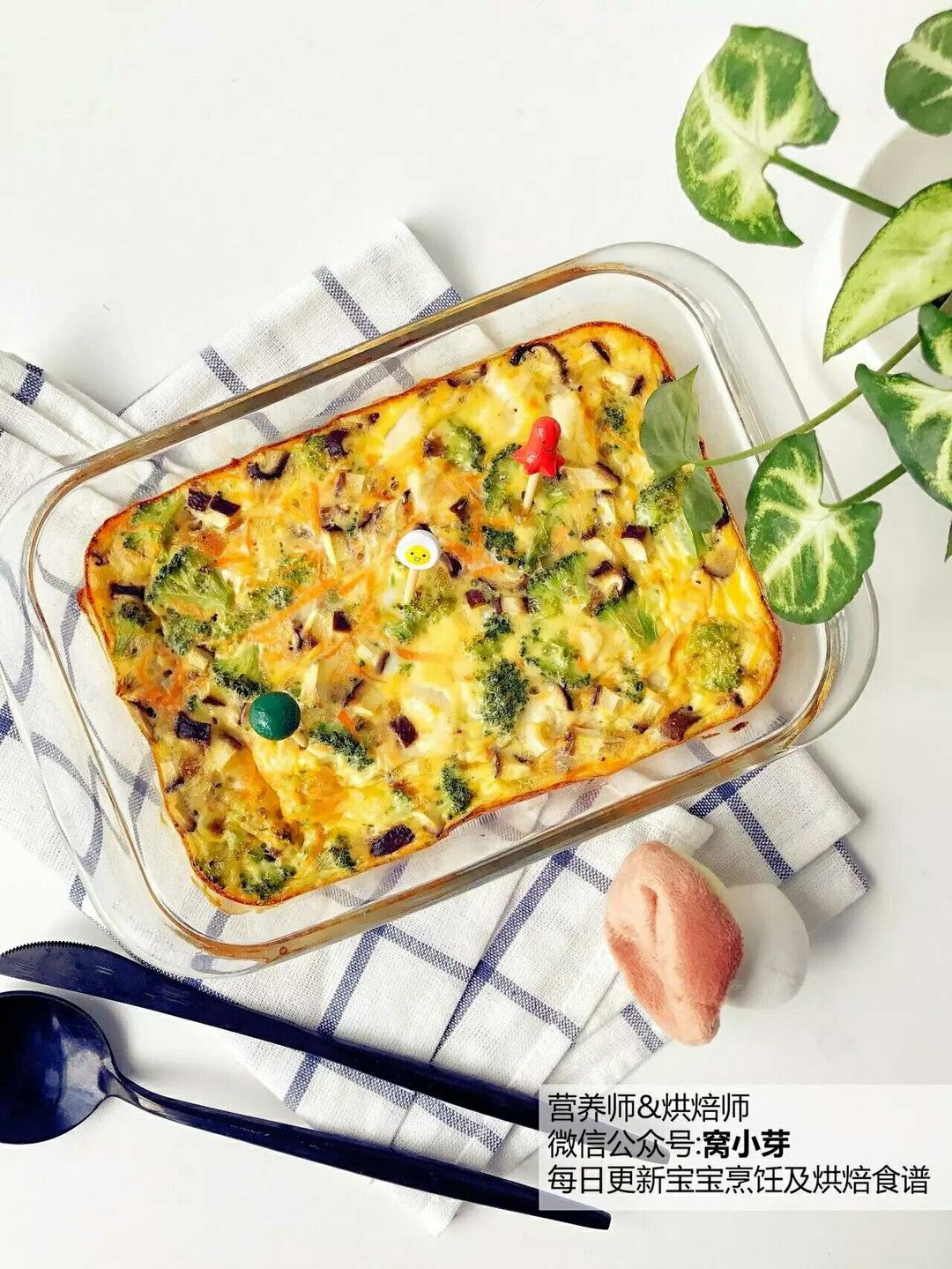 宝宝辅食：西兰花鸡肉烘蛋-高蛋白，加丰富维生素和矿物质，营养价值超高的一款烘蛋！18M+的做法