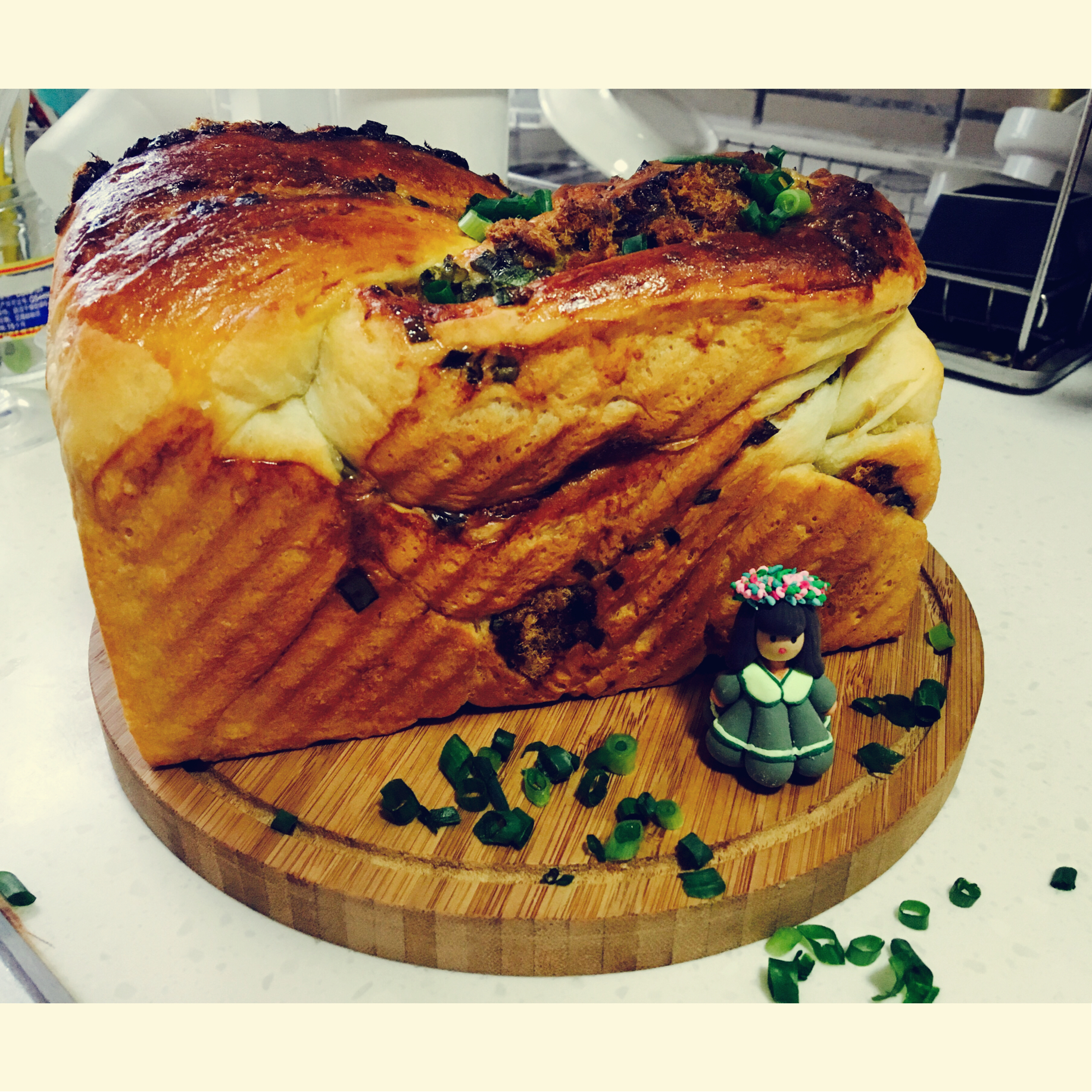 香葱肉松手撕吐司