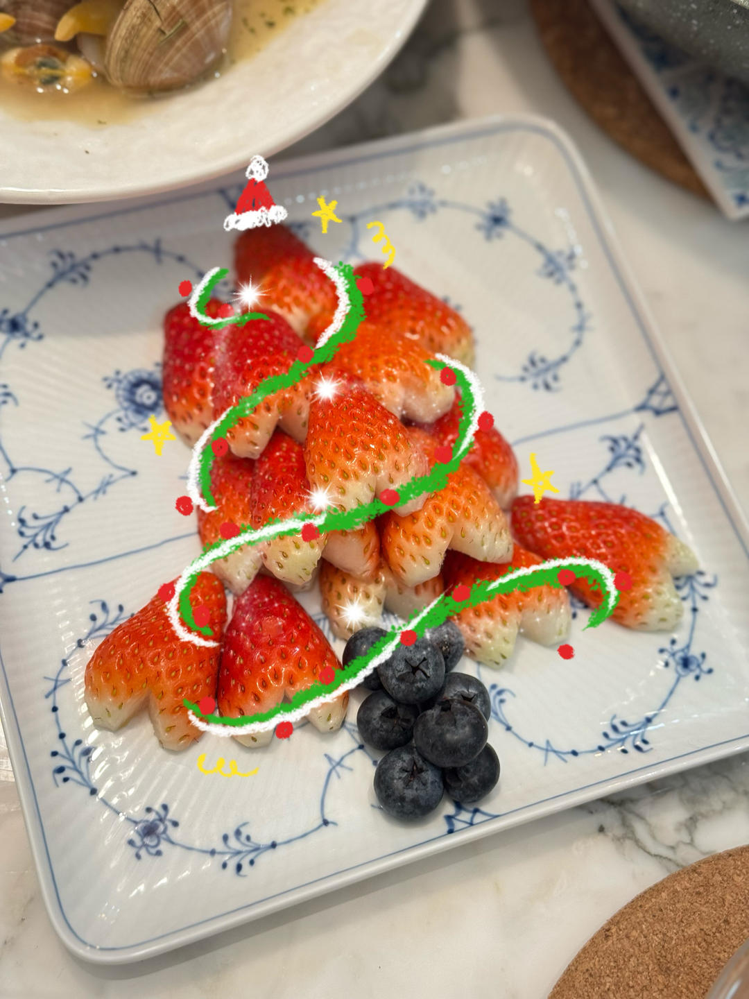 一颗圣诞树水果盘