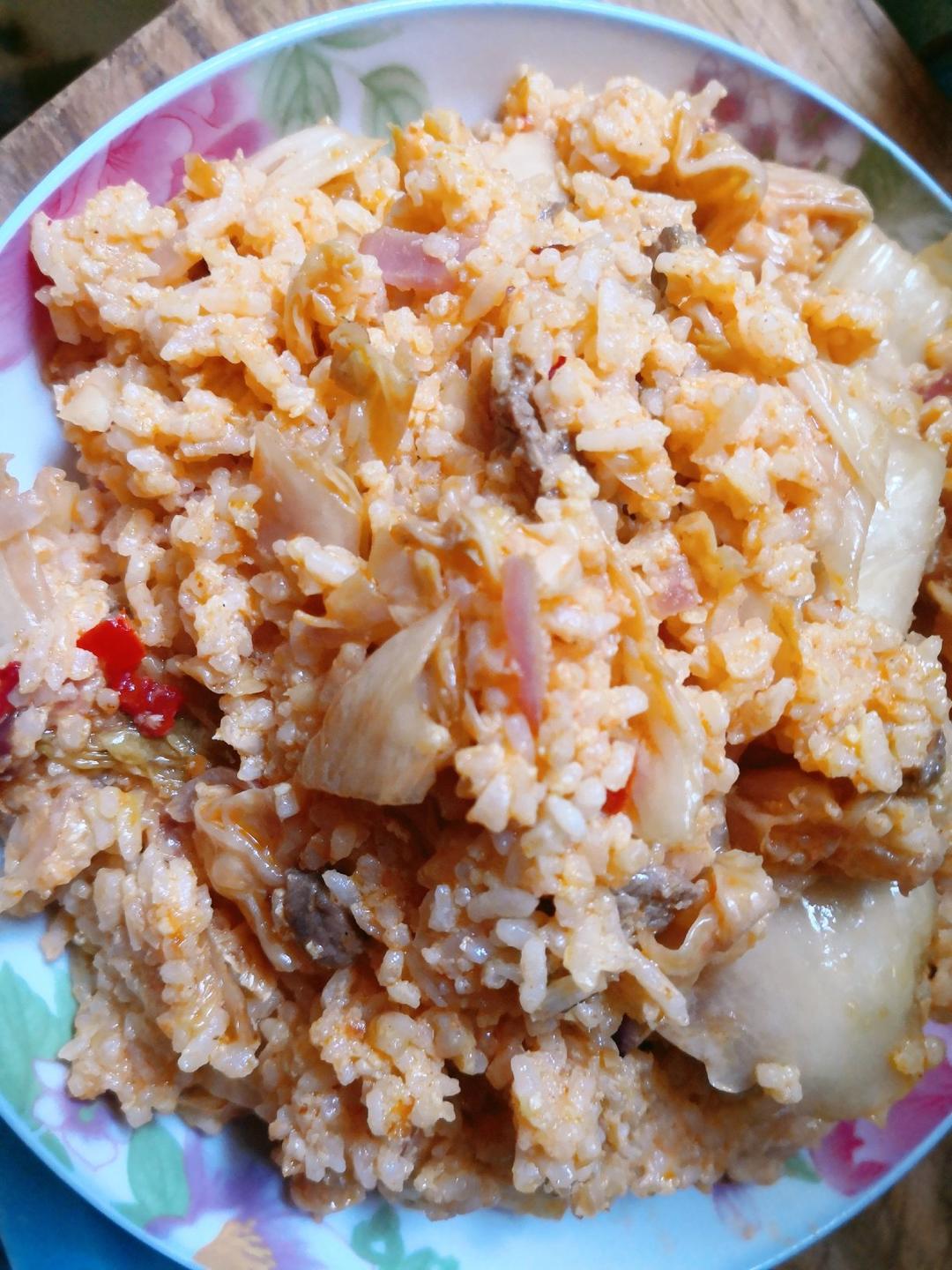 低卡却暖心，辣白菜炒饭！