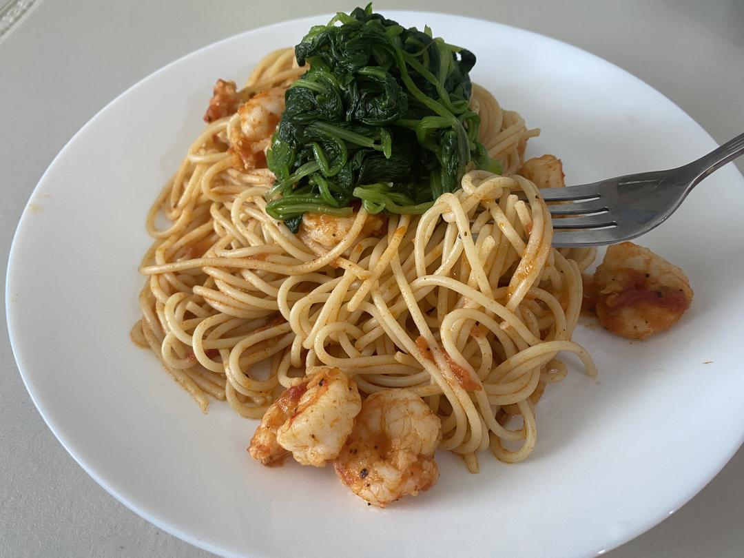 shrimp pasta （20分钟）