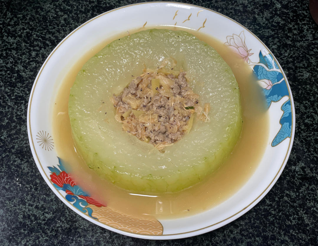 瑶柱火腿焖冬瓜环–广东家常菜
