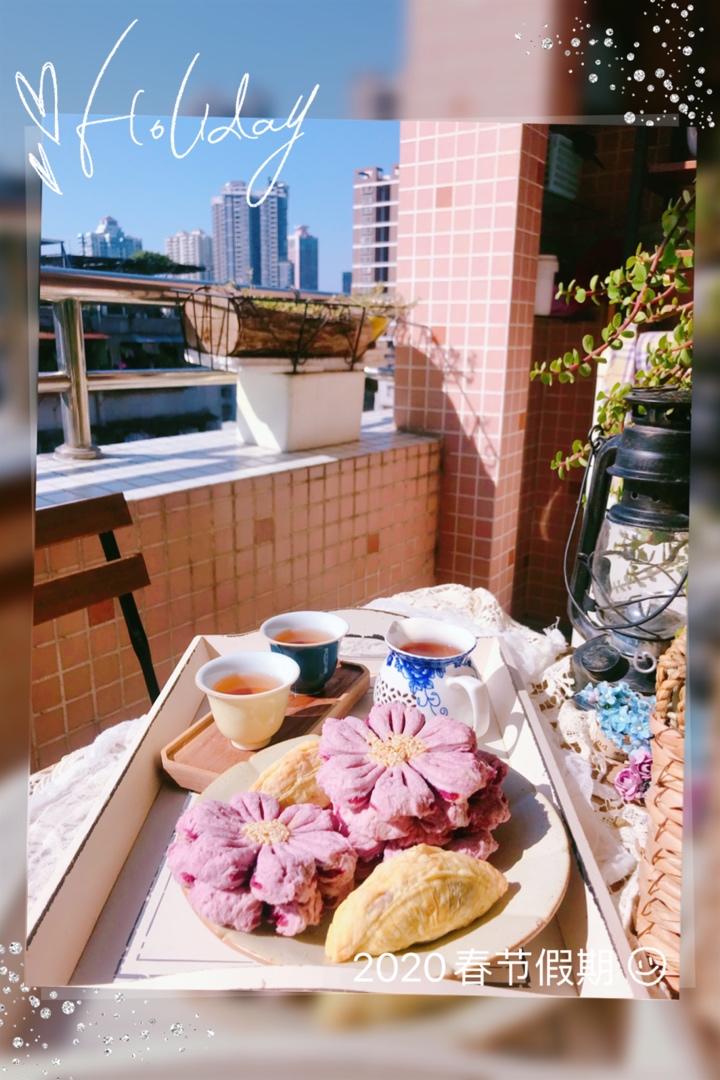 春天里～浪漫紫薯桃花酥