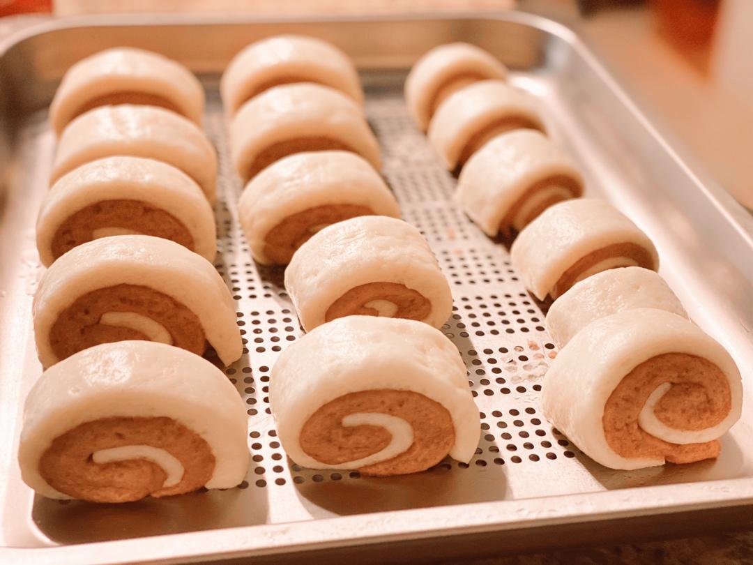 豆沙普通面粉双色刀切馒头