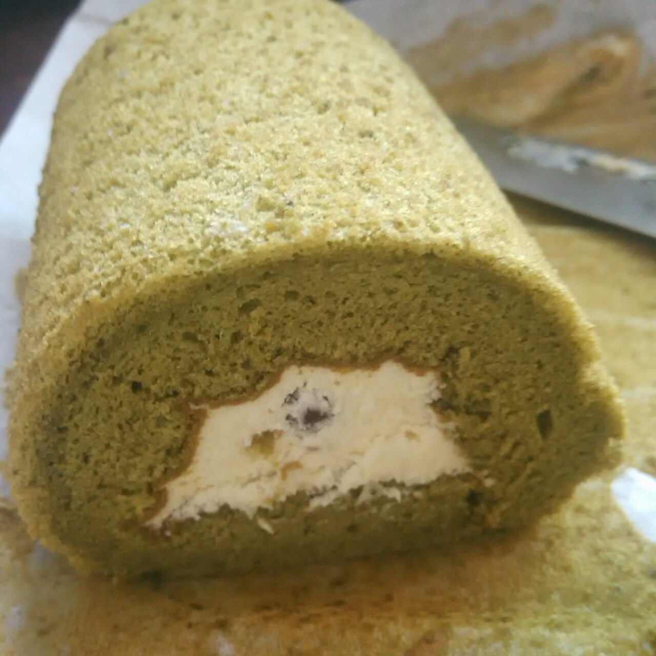 抹茶戚风蛋糕卷