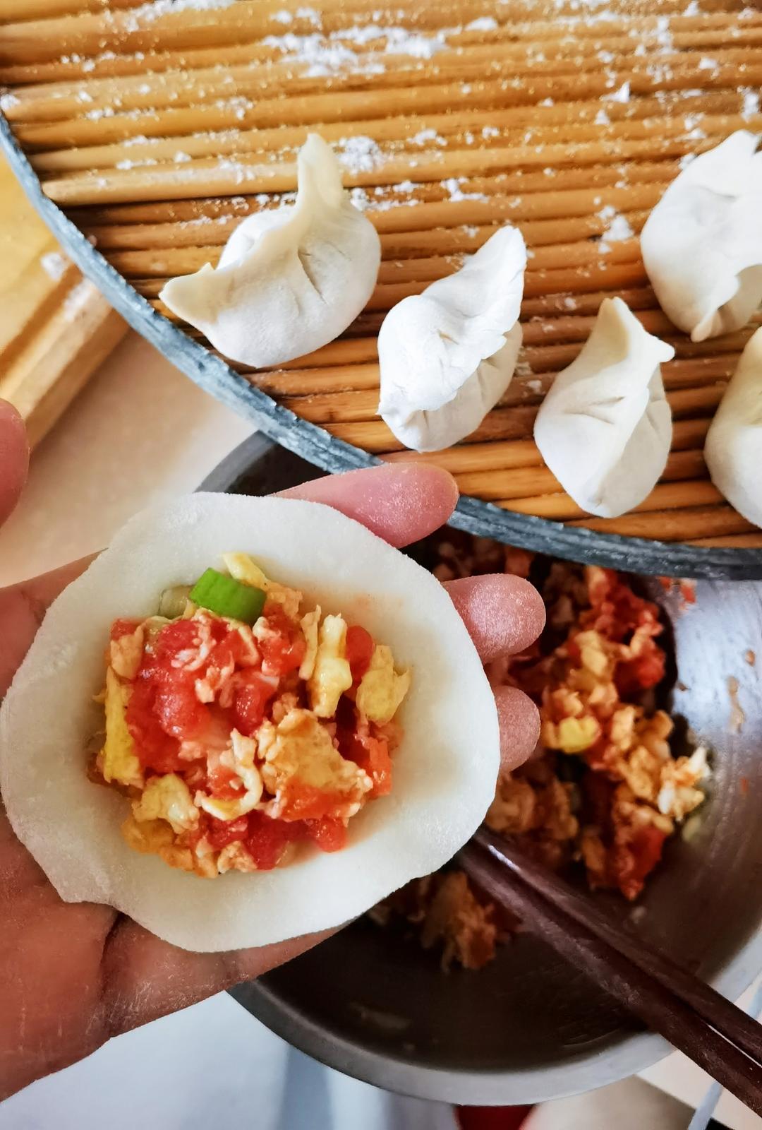 西红柿鸡蛋馅水饺