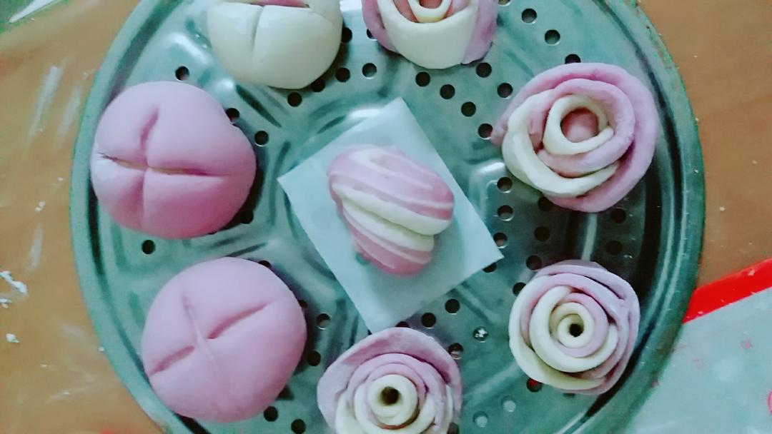 黑米双色馒头花卷（一次发酵）