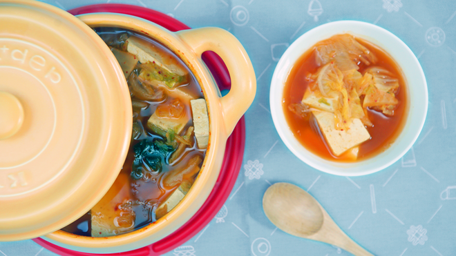 小羽私厨之辣白菜豆腐汤的做法
