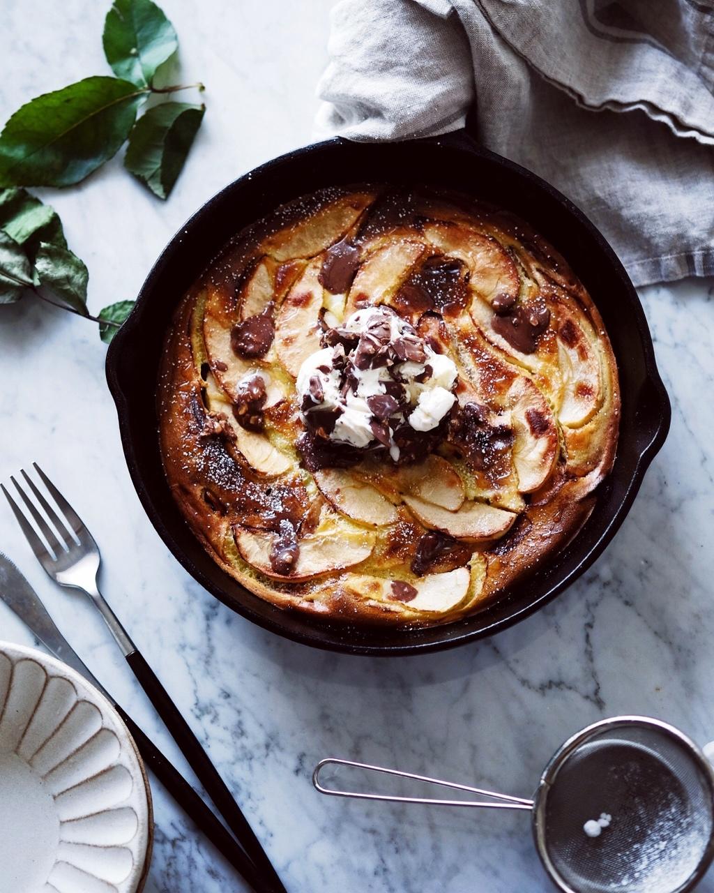 肉桂苹果全麦Dutch Baby（低热量大满足）