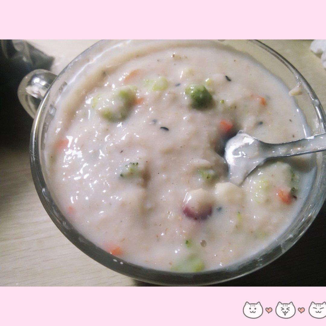 牛奶燕麦咸鲜玉米粥